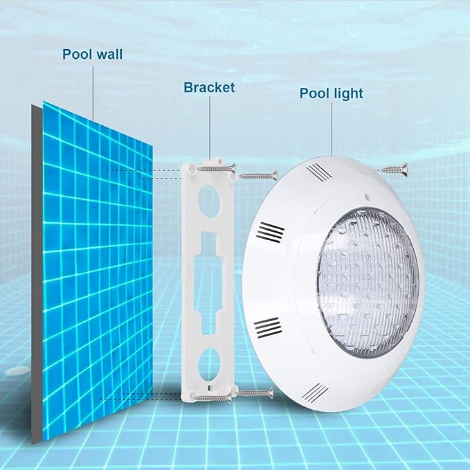 Luqeeg 25W 36W 45W Pool Lights, AC12V LED Underwater Light, Color Changing Submersible Lights with Remote Control for Patio Fountain Pond Garden, 10 RGB Lighting Effects (36W)