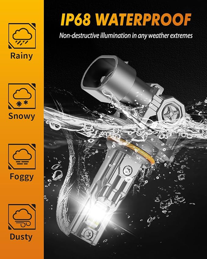 FAHREN Upgraded 9005/HB3 9006/HB4 LED Bulbs Combo, 80000LM 900% Ultra-Bright, 70000HRS+ Lifespan, 1:1 Mini Halogen Size, Quick Install No Adapter Needed, Pack of 4