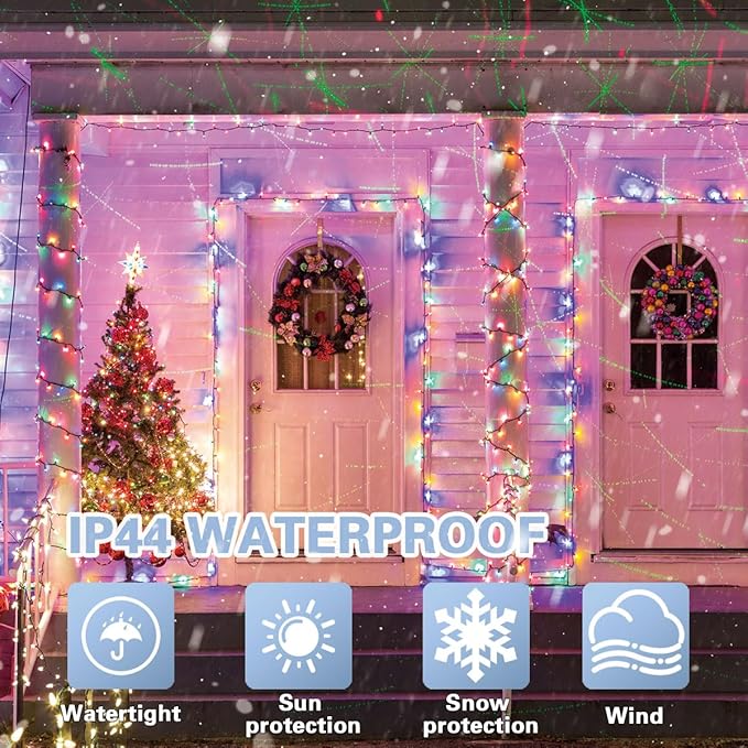 LAMPHOME 66ft Pastel Easter String Lights, 200 LED Multicolor Fairy Lights Plug in, 16 Lighting Modes Green Wire Waterproof Starry Lights for Indoor Outdoor Spring Easter Xmas Tree Decor