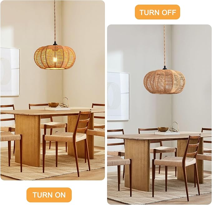 Industrial 15ft Pendant Light Cord -Plug in Hanging Light Fixture, 15FT Farmhouse Pendant Lamp Lights with Switch Cord for Kitchen Island Bedroom Living Room