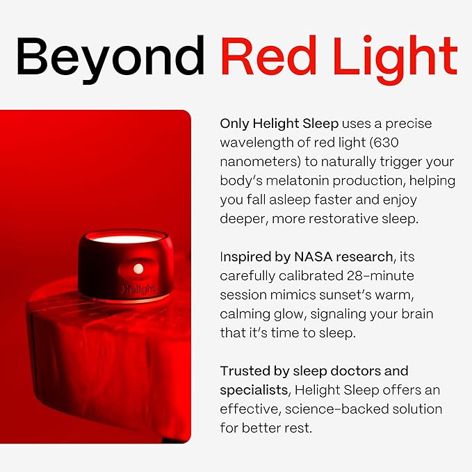 Helight Red Light Therapy Sleep Device – 630nm Pure Red Light Lamp Sleep Aid to Support Deep Relaxation – Rest Lamp Backed by Science for Adults & Kids Bedrooms