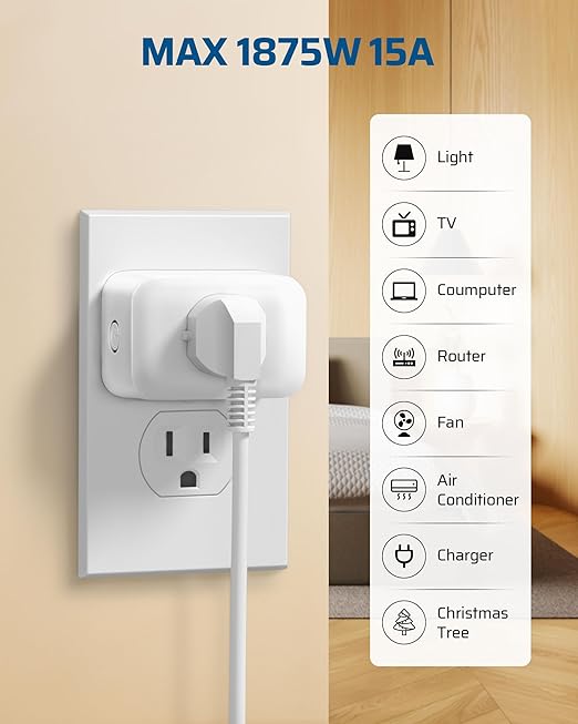 DEWENWILS Remote Control Outlet Plug, 15A/1875W Wireless Light Switch for Lamps, Lights, Household Appliances, Remote Light Switch 100 FT RF Signal, No Wiring Needed