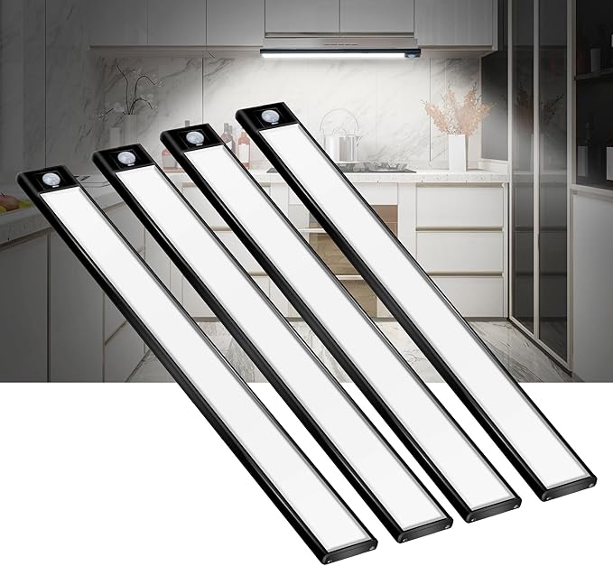 69 LED Under Cabinet Lights 2Pack– Rechargeable 3000mAh Battery, Wireless Motion Sensor, Ideal for Kitchen, Closet & Under Counter Lighting