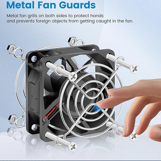 GDSTIME 60mm x 25mm 12V DC IP68 Waterproof Fan Dual Ball Bearings Brushless Small Computer Cooling Fan 2-Pin for RV Fridge Solar Battery Box Outdoor Cabinet Ventilation, 2 Pack