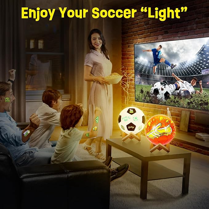 Paint Your Own Soccer Ball Lamp Kit, Soccer Gifts 3D Night Light, Art Supplies Creativity Arts and Crafts for Kids Ages 8-12, Birthday Easter Gifts for Kids Boys Girls Ages 3 4 5 6 7 8 9 10 11 12+