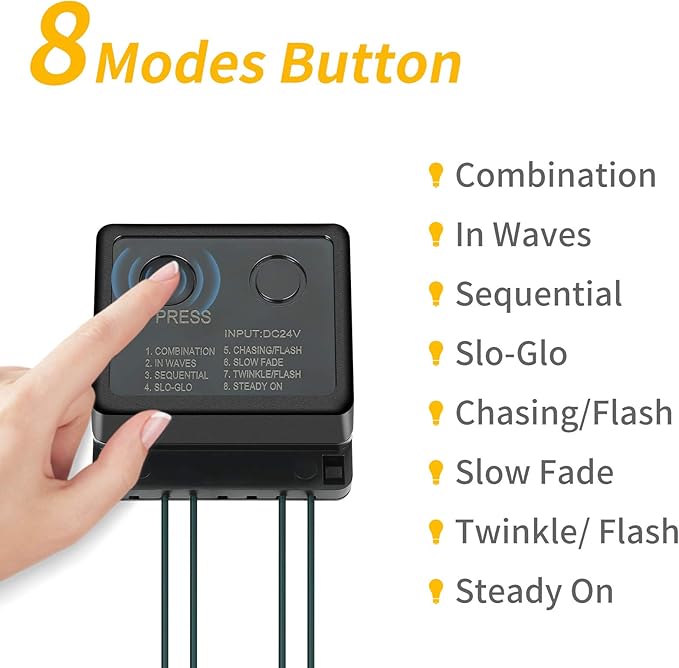 QUWIN White Christmas String Lights, 115Ft 300 LED UL Certified 8 Modes with End-to-End Plug, Indoor & Outdoor Fairy Light for Christmas Tree, Patio, Wedding, Party (115Ft Cool White)