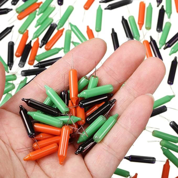 Mudder 500 Pcs Christmas Tree Replacement Light Bulbs 2.5v Christmas Light Bulbs Incandescent Xmas Decorative Replacement String Lights Outdoor Indoor(Green Orange Black)