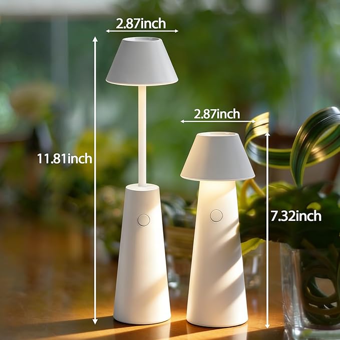 LED Camping Lantern,Cordless Rechargeable Table Lamp with Adjustable Height,3-in-1 Portable Bedside Lamp,2 Color Modes,Small Rechargeable Lamp for Camping,Emergencies, Power Outages,Outdoor Activities