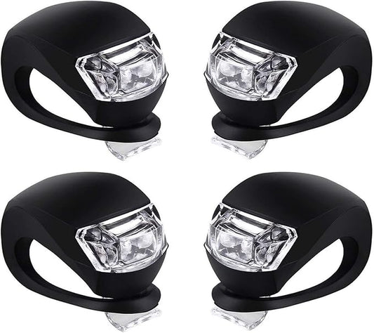 Malker Bicycle Light Front and Rear Silicone LED Bike Light Set - Bike Headlight and Taillight,Waterproof & Safety Road,Mountain Bike Lights,Batteries Included