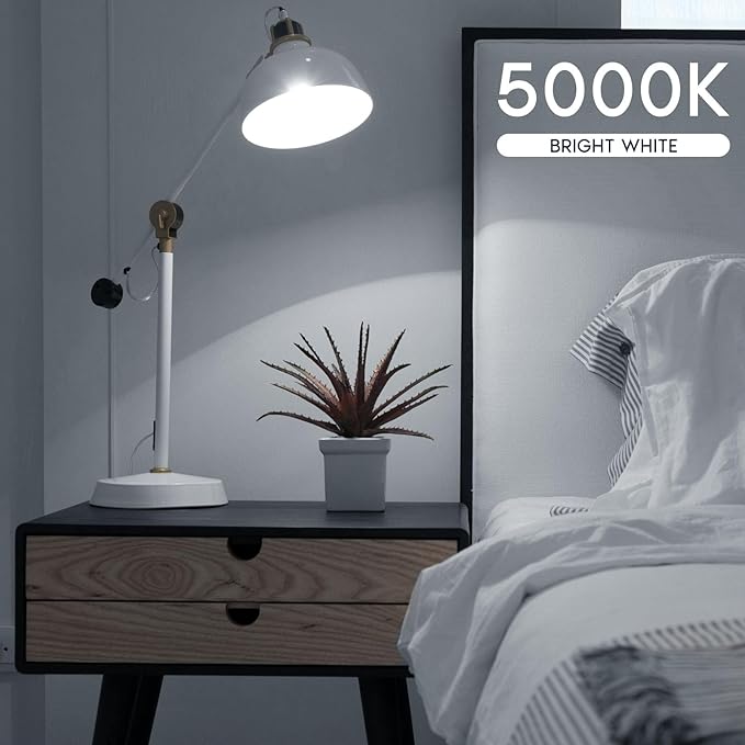 LUXRITE A19 LED Light Bulb 100 Watt Equivalent, 5000K Bright White, 1500LM, Non-Dimmable, Standard LED Light Bulbs, 12.5W, E26 Base, Enclosed Fixture Rated, Damp Rated, ETL Listed (8 Pack)