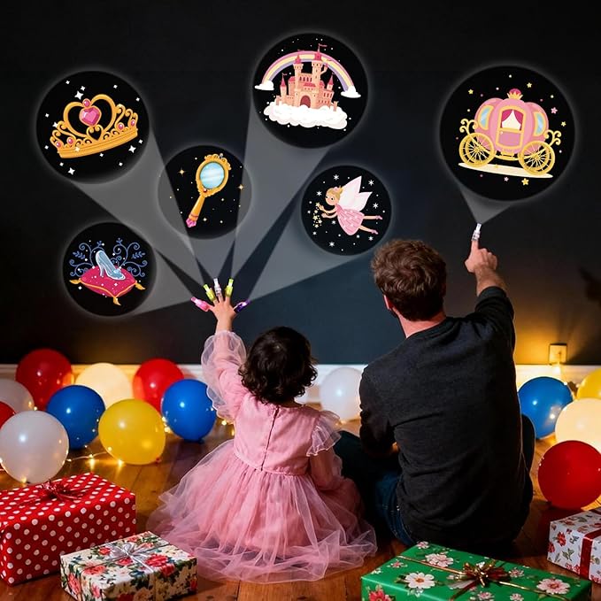 36 Pcs Princess Party Favors LED Finger Lights for Grils, Glow in the Dark Birthday Party Supplies, Goodie Bag Stuffers Classroom Treasure Box Prizes