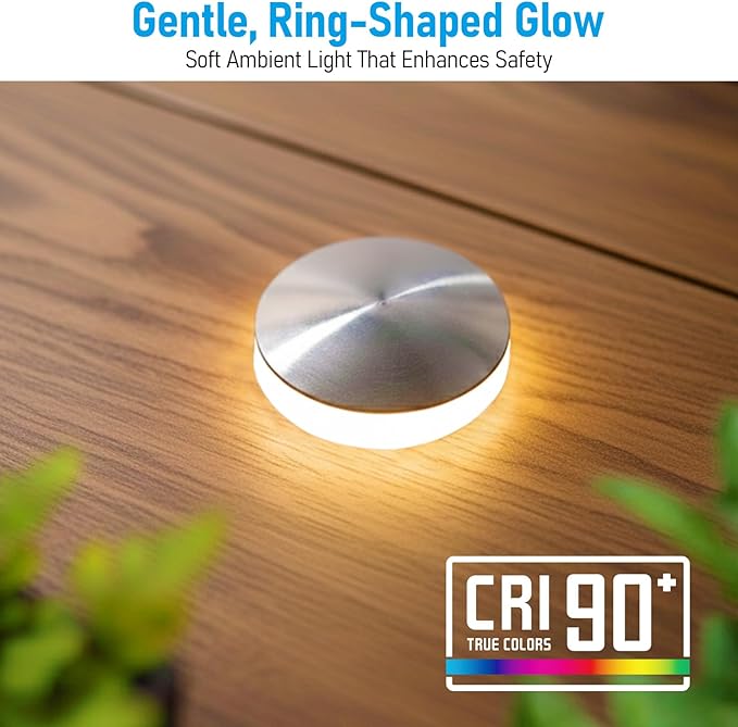 LEONLITE 24-Pack Low Voltage Recessed LED Deck Light, IP67 Waterproof, 12-24V AC/DC, 360° Ring Glow In-Ground Light, 1W 3000K 1.3-Inch Mini Flush Mount, Stainless Steel for Deck Patio Garden Edge