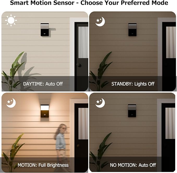 Lustrlach Motion Sensor Outdoor Light Fixtures Wall Mount,Exterior Wall Sconce, Porch Light, Garage Lights, Waterproof Motion Lights for Outside, Garden, Front Door