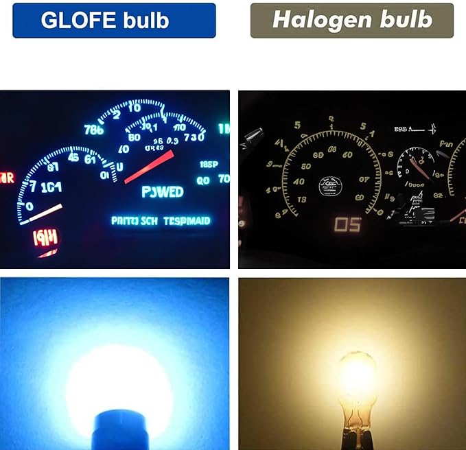 T10 194 168 Dash Instrument Ice Blue LED Light Bulbs Bright Panel Gauge Cluster Dashboard LED Light Bulbs 10Pcs/Set