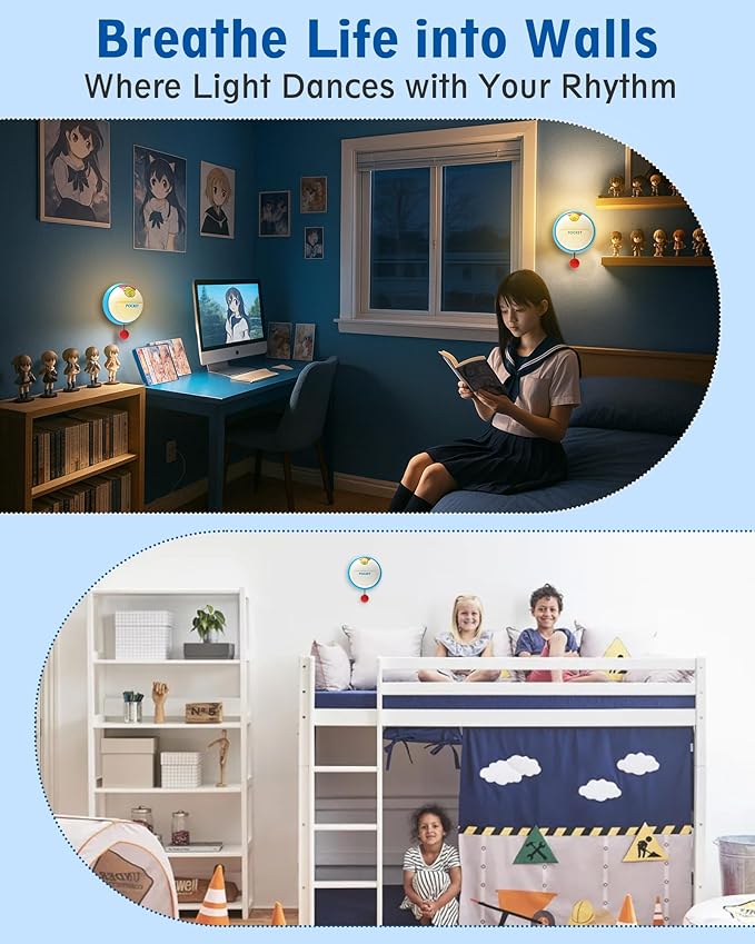 Wall Night Light for Kids, 3 Levels Dimmable Nursery Nightlight with Timer, Rechargeable LED Touch Wall Lamp for Room Decor, Silicone Squishy Light, Cute Anime Lamp Holiday Gifts for Girls & Boys