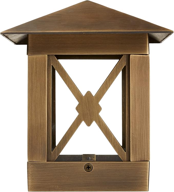 VOLT 12V Cast Brass (Bronze) 4" x 4" LED Outdoor Post Top Light 2700K Warm White 100 Lumens for Low Voltage Deck, Dock & Fence Lighting