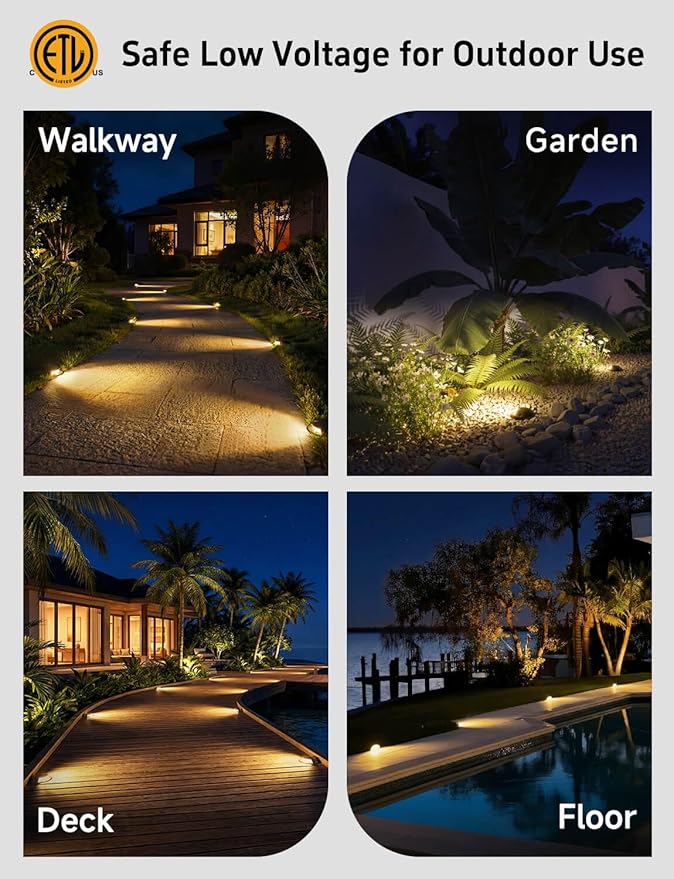Gardenreet Solid Brass Well Light - Low Voltage 12V In-Ground All Weather LED Landscape Lighting, Replaceable Bulb Fixture, Antique Bronze for Backyard Patio Pathway with 2700K Warm White MR16 Bulb
