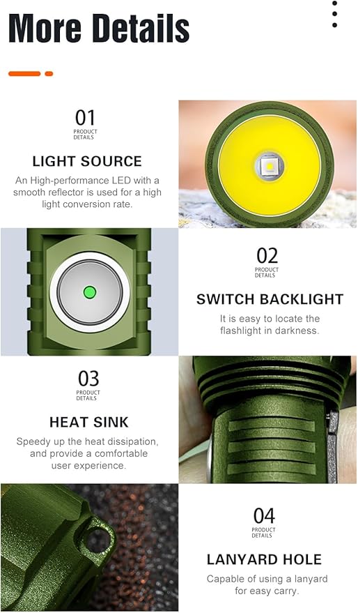 LUMINTOP GT Nano 3.0 Keychain Flashlight 700 Lumens Mini Flashlight 400 Meters Beam Distance Built-in USB-C Charging 10280 Li-ion Battery (Green)