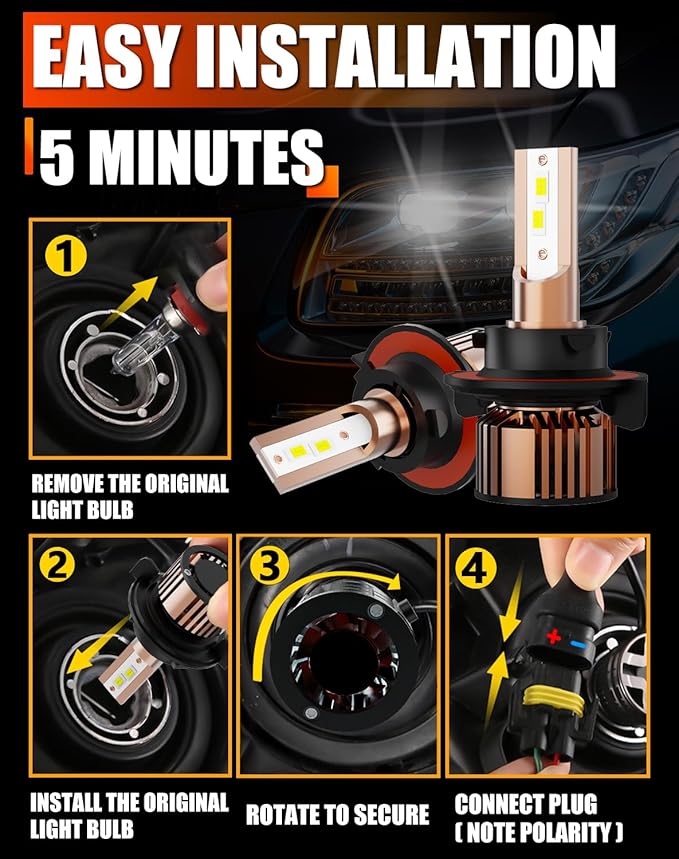 Compatible for Ford F150 F250 F350 (Years:2004-2014) And F250 F350 F450 Super Duty (Years: 2005-2022) Hi/Lo Dual Beam Lights bulb,Pack of 2