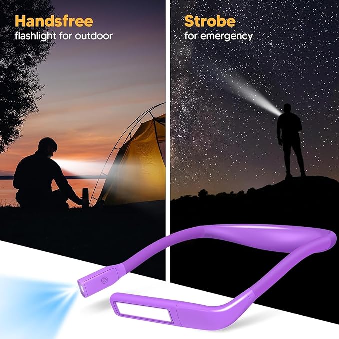 Mothers Day Gifts for Mom Wife: Neck Reading Lamp Purple Gifts for Women Book Lovers Knitting Crochet Accessories, Mother's Day Gifts for Grandma Nana Mothers Day Presents for Readers Sewing Supplies