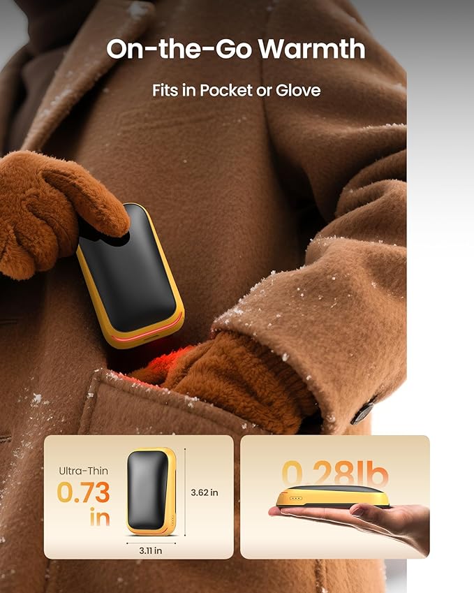 Gaiatop Electric Hand Warmers Rechargeable, Magnetic Pocket Hand Warmer 2-Pack, 3s Fast Heating, Fits in Gloves, Winter Sports Hunting Accessories, Warm Day Gifts for Men Women