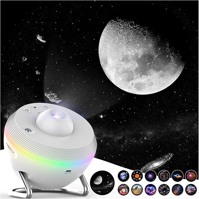 Meteor Galaxy Projector for Bedroom, 13 in 1 Planetarium Projector with Timer, Meteor & RGB Lighting Effects, Ocean Wave Projector Jellyfish Night Light for Kids, Adults