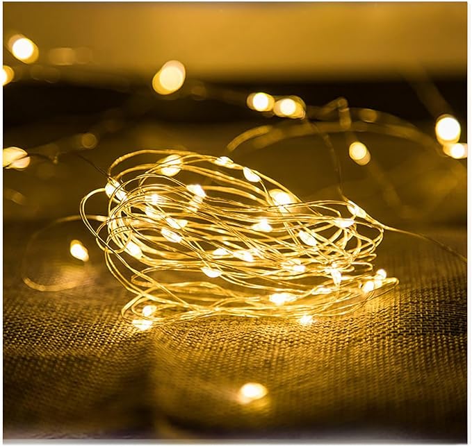 Sokelinn-six 2m 20 LEDs Fairy String Lights, USB Powered String Light for Desk Office Christmas Tree Party Decoration (Warm, 12)
