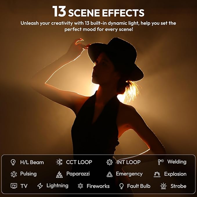 ULANZI EC65 Video Light - 65W COB LED Video Light Mini Bi Color Portable Continuous Output Lighting with Battery & APP Control, 2700K-6500K CRI≥95 Bowens Mount Handheld Spotlight for Camera, Tripod