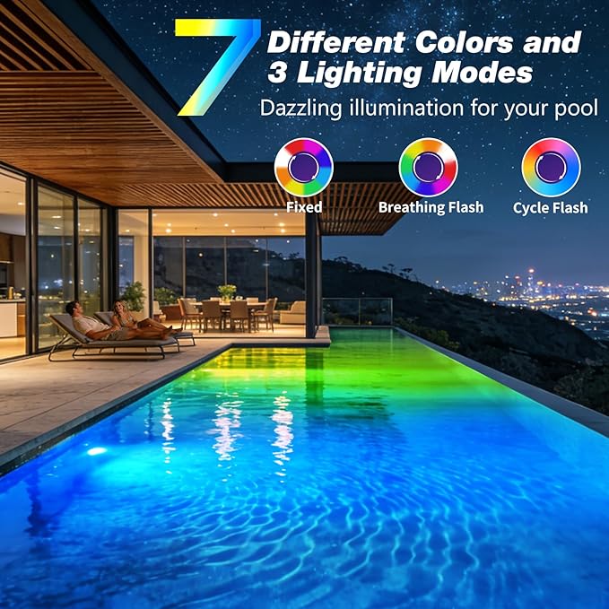 Askyli 2026 Pool Lights for Inground Pool, 2500mAh Remote-Controlled Waterproof Floating Pool Lights, Dynamic Lighting LED Pool Light for Above Ground Pool Party Hot Tub Fountains Wedding-1PC