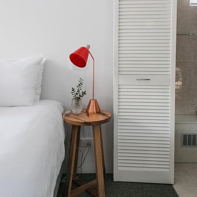 Simple Lampshade Large Red Fabric Lampshade for Table Bedside and Floor Lamps