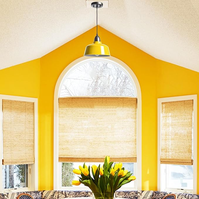Modern Farmhouse Yellow Pendant Light Fixture Macarons Dome Kitchen Island Pendant Lights for Home Bar Countertop Canteen Dining Room Restaurant Bedroom Bathroom