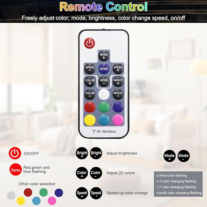 RGB Underwater Pond Lights, 20 Colors Dimmable Submersible Led Fountain Lights with Timer, IP68 Waterproof with Remote Control for Outdoor Ponds Aquarium Garden Pool (Set of 4)