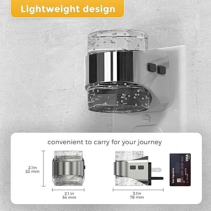 L LOHAS LED Night Light, 2 Pack 3000K Bubble Night Lights Plug into Wall, Acrylic Night Lights with Light Sensor, Adjustable Brightness,Plug in Nightlights for Rooms Bathroom Hallway