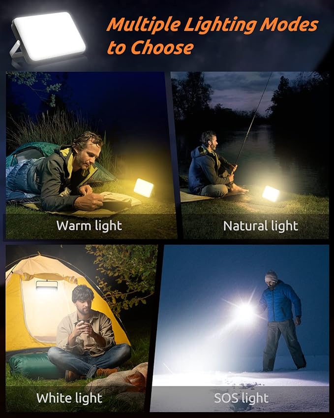 Eventek LED Camping Lantern Rechargeable, 20000mAh Portable Camping Lights up to 144 Hours & 4 Light Modes, IPX5 Waterproof Camping Essentials for Power Outages, Emergency, Tent, Valentine's Gift
