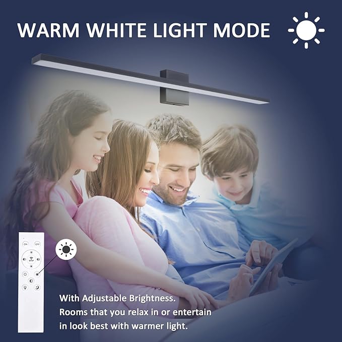 Ralbay 31.5in/28W Dimmable Modern Matte Black Vanity Light Color Temperature Adjustable LED Black Bathroom Vanity Lighting Fixture