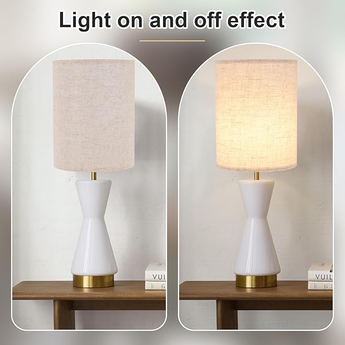 Beige Linen Tall Drum Lampshade, 10" Top x 10" Bottom x 13" High Lamp Shade, Lamp Shade Replacement for Table and Floor Lamps, Pendant Light, Handcrafted Lampshade, Easy Assembly