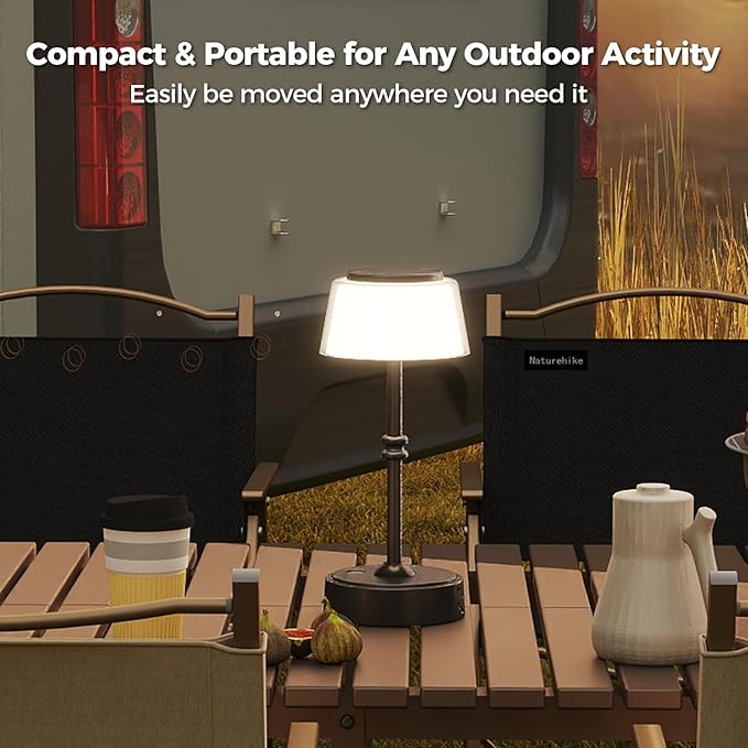 LED Cordless Lamp, 5 Colors Stepless Dimming Table Lamp, Built-in 4400mAh Rechargeable Battery with USB Charging Port, Portable Touch Bedside Light for Patio, Restaurant, Dining(2, Black)