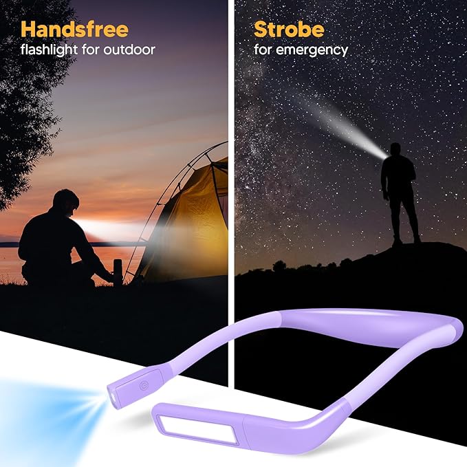 Purple Neck Reading Lights for Books in Bed, Mother's Day Gifts for Mom Daughter Grandma Mothers Day Gift Teen Girls Readers Book Accessories Craft Knitting Gifts for Grandma Sewing Crochet Supplies