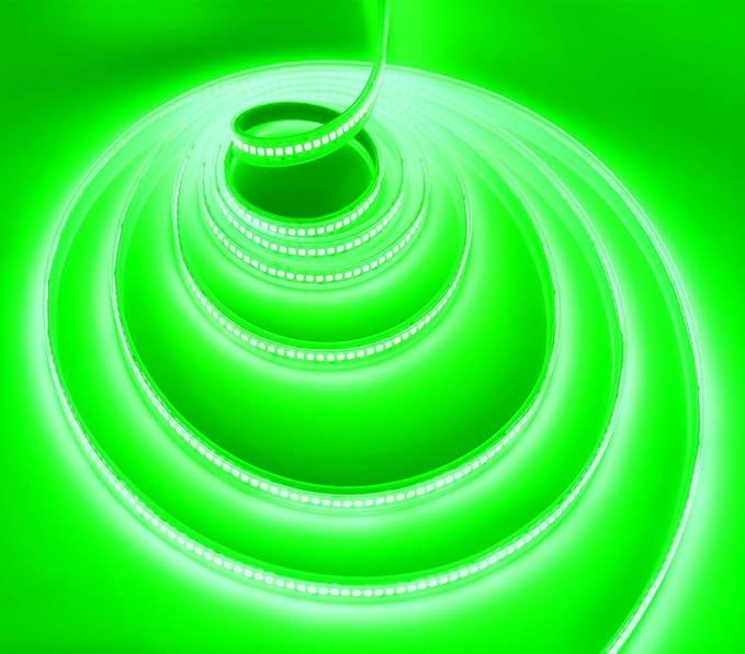 LED Strip Lights, 16.4ft/5m AC110-130V Dimmable 10000LM SMD 2835 600 LEDs Tube Waterproof IP68 LED Lights Strip Ribbon, More Brightness Than Low Voltage LED Strip Lights (Green)