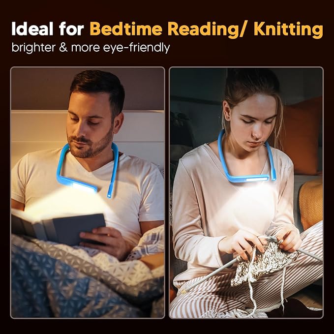 Neck Book Light for Reading at Night, Back to School Supplies Dorm Bed Lamp for College Students Teen Girls Boys, Mothers Day Gifts for Mom Wife Her Women Men Gifts for Book Lovers Reading Accessories