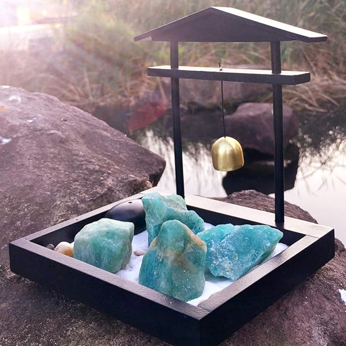 Zenkeeper 1Lb Amazonite Crystal Stone Natural Raw Stones & Fountain Rocks for Tumbling, Cabbing, Polishing, Wire Wrapping, Wicca & Reiki Crystal Healing