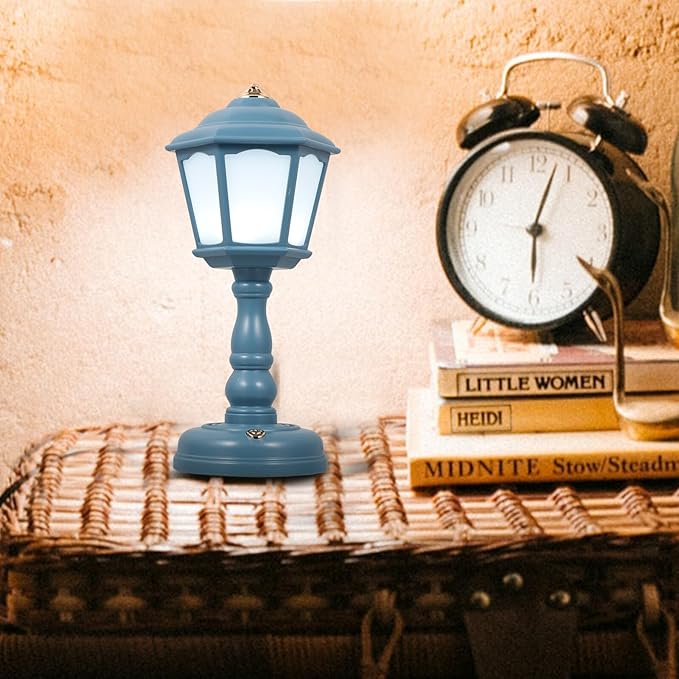 USB Rechargeable Retro Mini Table Lamp Vintage Style Nightstand Light Level Dimming for Bedroom Decor Soft Touch Surface Household Night Lamp