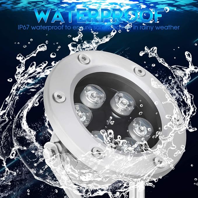 Underwater Lights,18WRGB Color Changing Submersible Fountain Spotlights,IP68 Waterproof Landscape Lights Suitable for Ponds Pool Fountain Waterfall 2 Pack（Include Transformer）