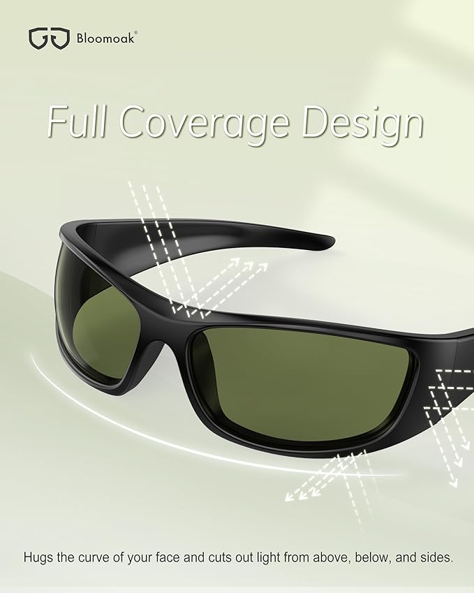 Bloomoak 99% Blue Light Blocking Glasses,Nighttime Sleep,Fully Wraparound Your Eyes with No Leaks for Side Glare/Dry Eyes
