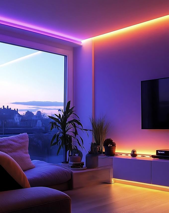 Shine Decor 120V RGB LED Strip Light Remote Control, Cold Resistant IP65 Waterproof Outdoor Strip Lighting Color Changing, Connectable Lite Multicolor Lighting Strip 7x13mm, 98 FT 900 LEDs ETL Listed