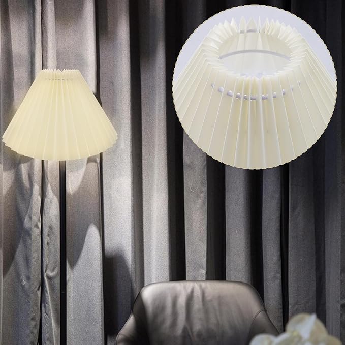 KUMGROT E26/E27 Small Pleated Lamp Shade Scalloped Lampshades Lights Replacement Cute Lamp Shades for Bedroom Living Room Home Office Decor, Cream