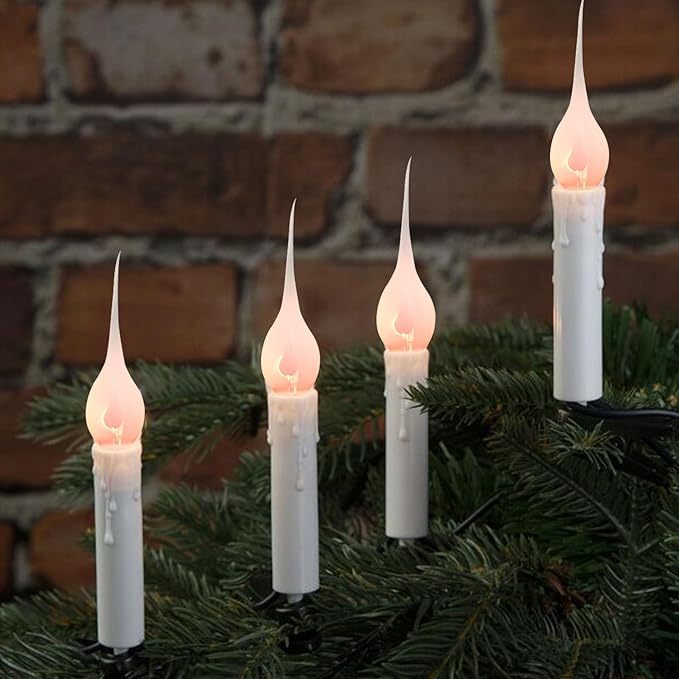 Flicker Flame Light Bulbs, Orange Silicone Dipped Candle Light Bulbs, Country Style Replacement Bulbs for E12 Candelabra Base Night Lights, Electric Window Candles, Chandelier - 12 Pack
