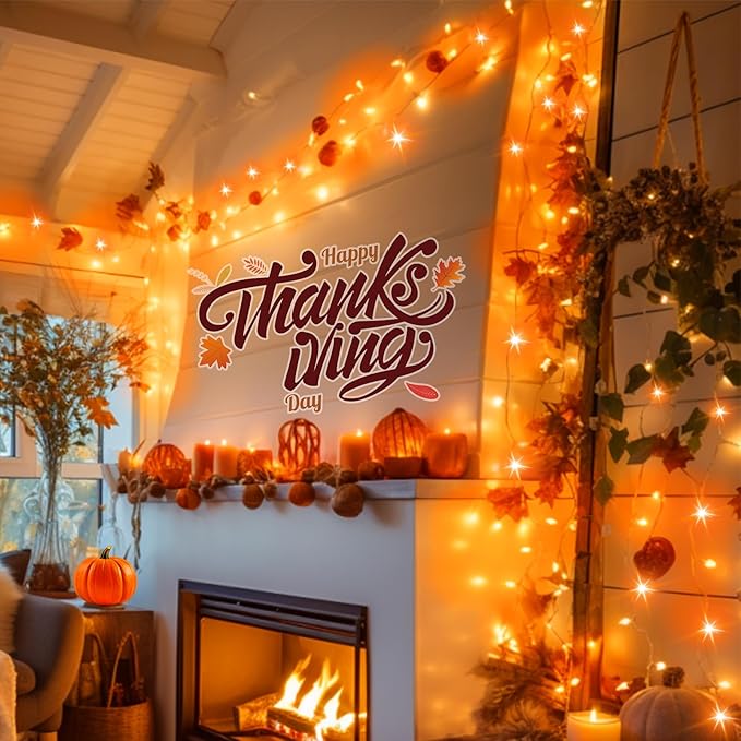 ILLUMINEW Orange String Lights Outdoor Halloween Decorations, 8 Modes 500 Led 174Ft Fairy Thanksgiving Day Lights Plug in for Bedroom Tree Outsides Decor (Orange, 500Led)