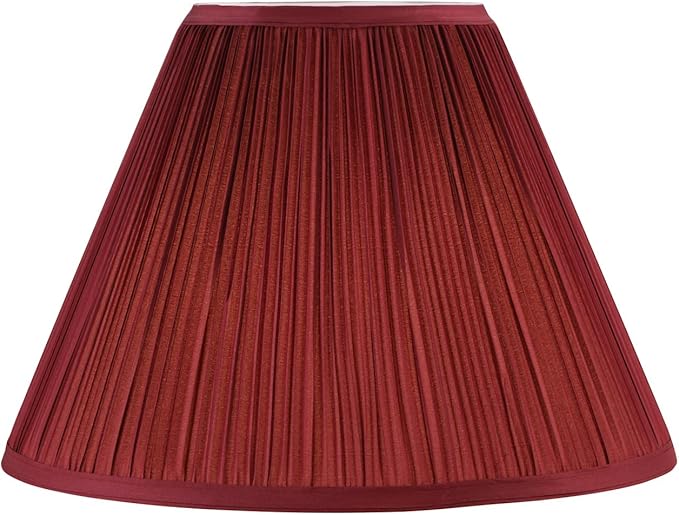 Aspen Creative 33169, Mushroom Pleated Traditional Rich Red Spider Lamp Shade, 6-1/2" Top x 15" Bottom x 11" Slant