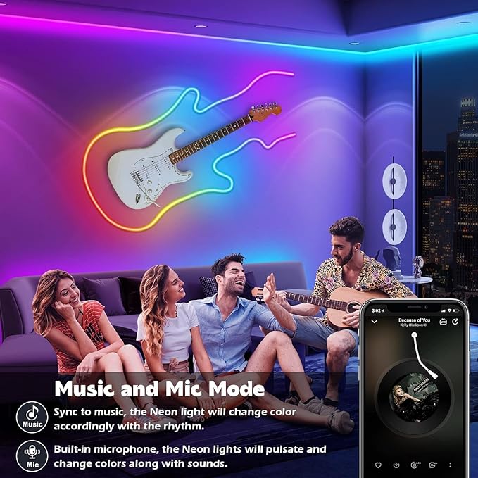 SINLEY Led Neon Rope Lights 150FT,Control with App/Remote,Flexible Led Rope Lights,Multiple Modes,IP68 Outdoor RGB Neon Lights Waterproof,Music Sync Gaming Led Strip Lights for Bedroom Indoor